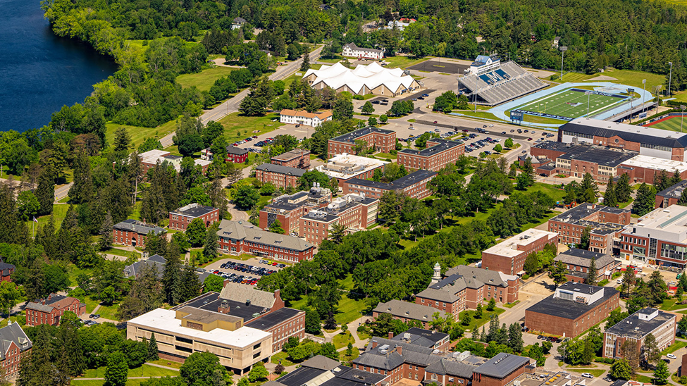 An aerial image of the University of Maine