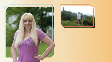 A collage of images featuring Dori Leadbetter