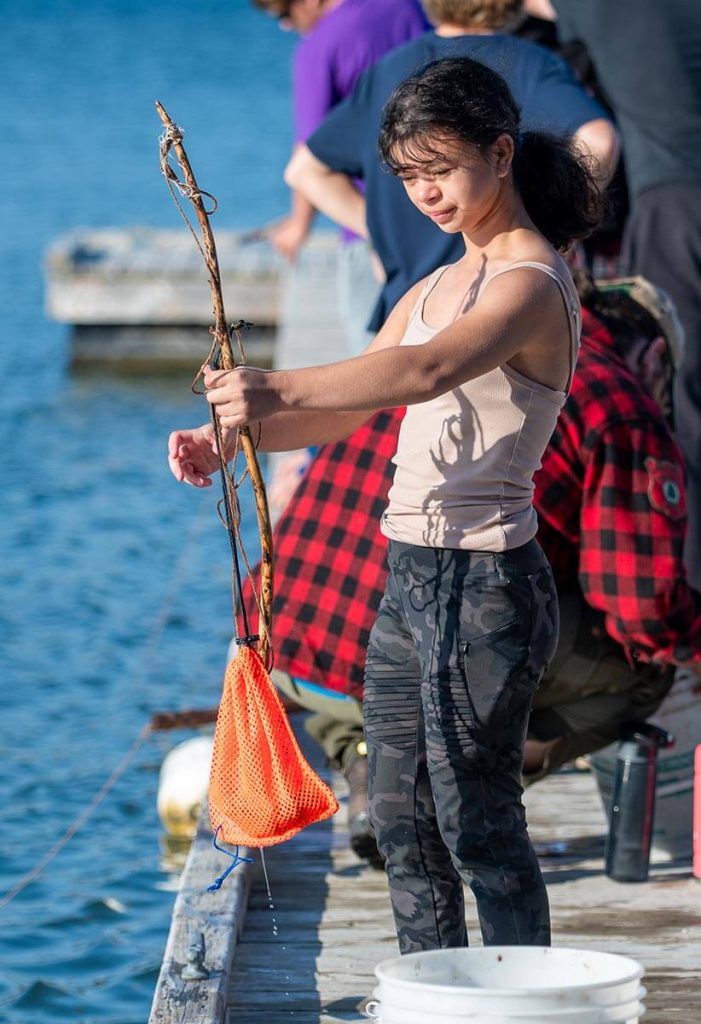 A photo of a person fishing