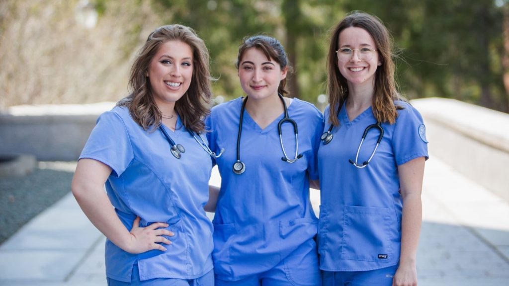 A photo of three nurses smiling