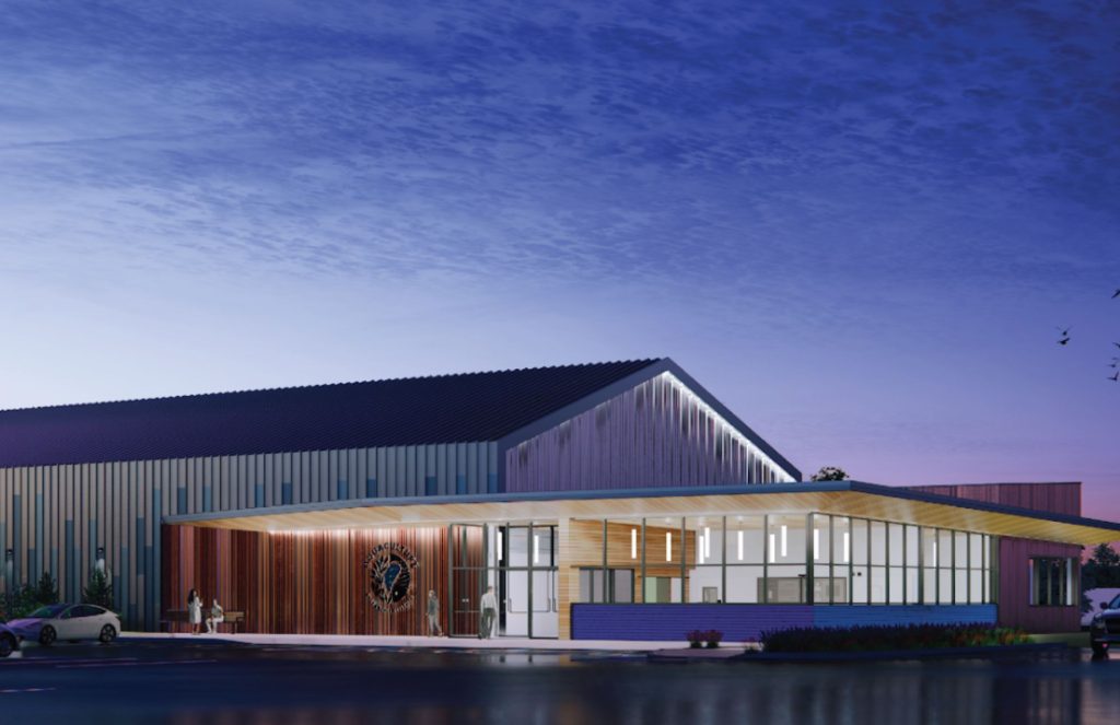 Rendering of the Sustainable Aquaculture Workforce Innovation Center (SAWIC).