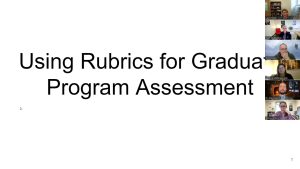 Screenshot of the Graduate Assessment Rubric Workshop in February 2024