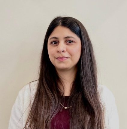 Studio portrait of ORA Graduate Assistant, Sadia Minhas