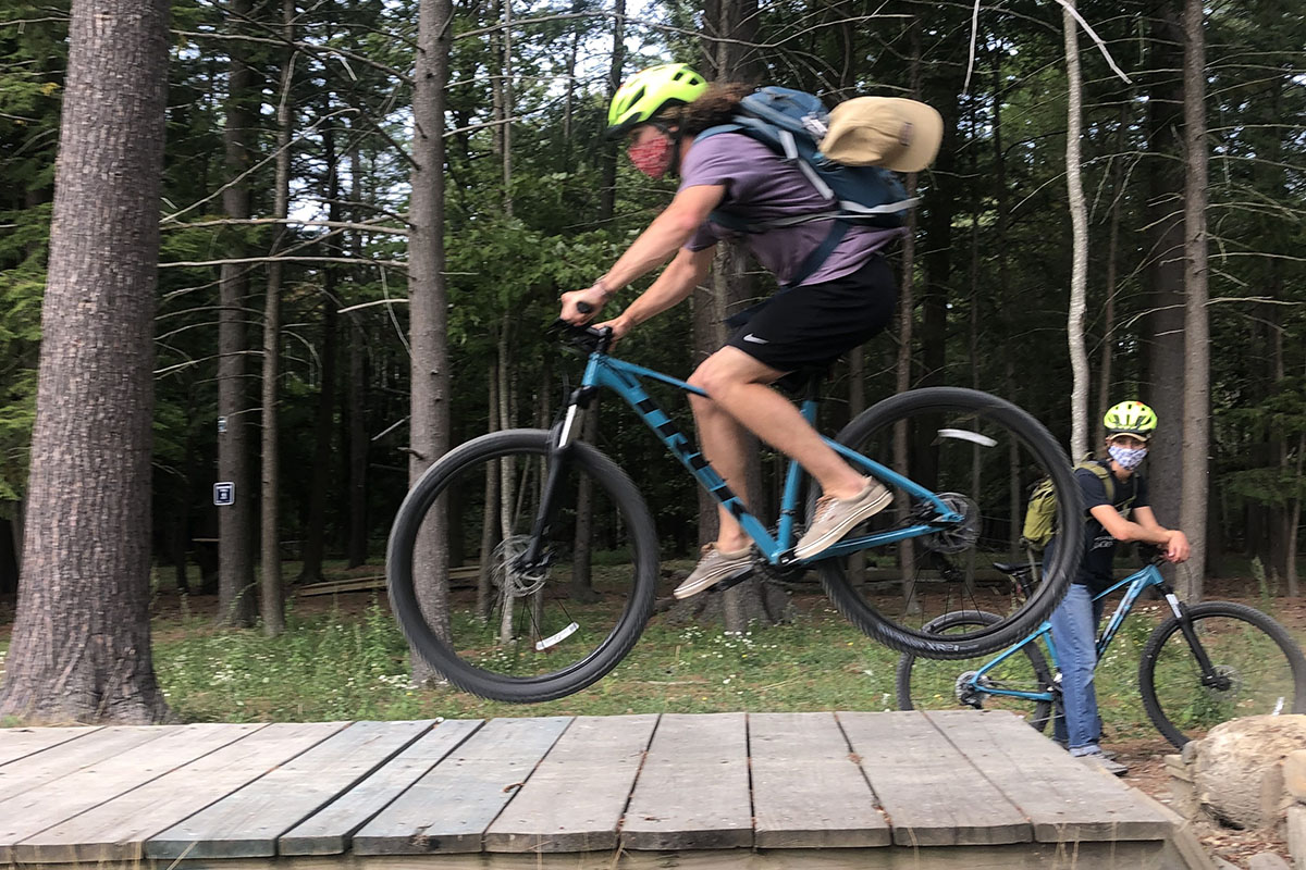 Biker going over a jump