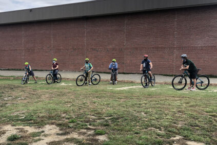 Group of people on bikes