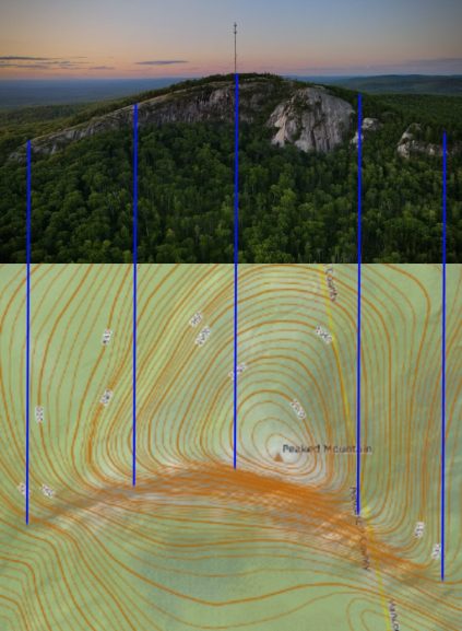 Picture of Chick Hill compared to topographic lines