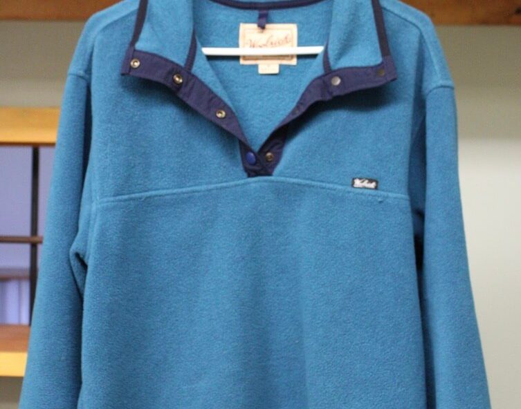 Blue button-up long sleeve fleece