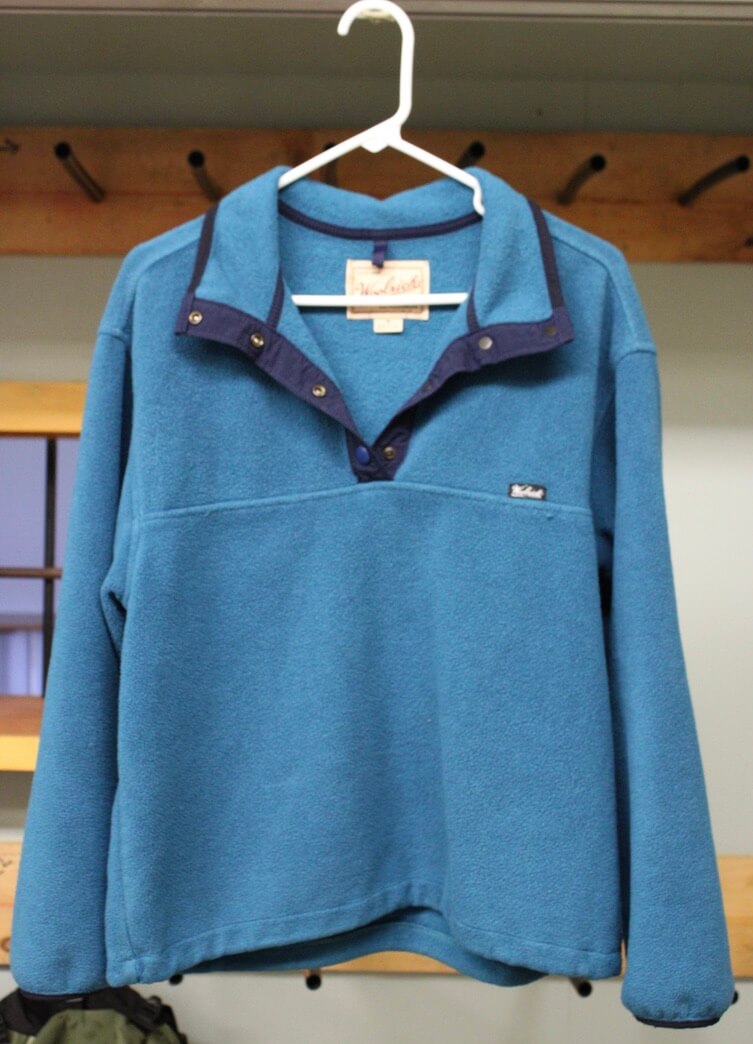 Blue button-up long sleeve fleece