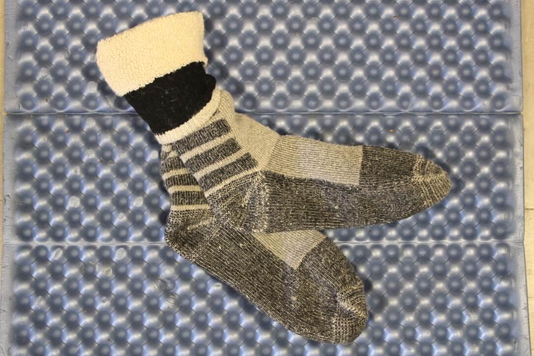 Pair of green wool socks