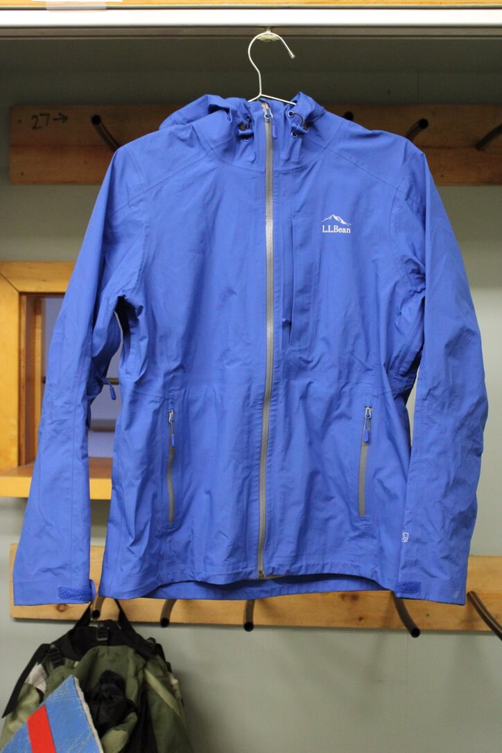 Blue gore-tex rain coat