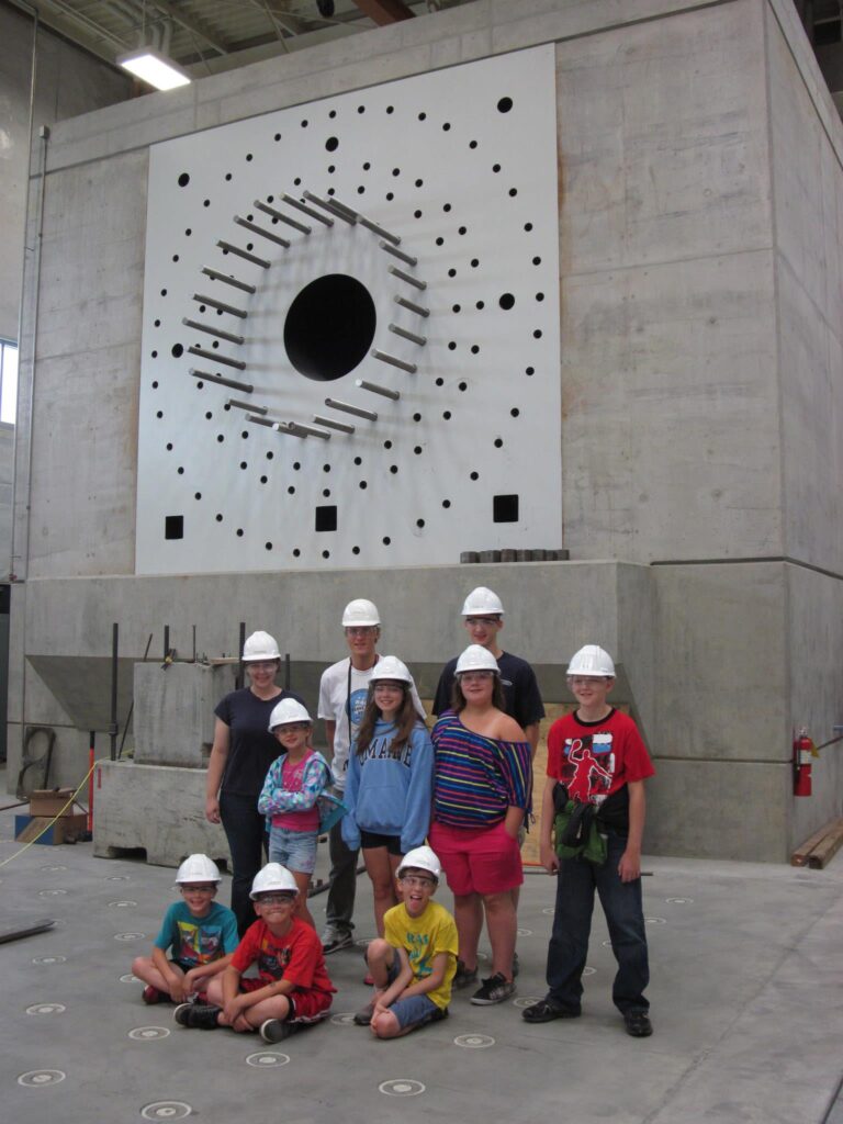 kids visiting engineering lab