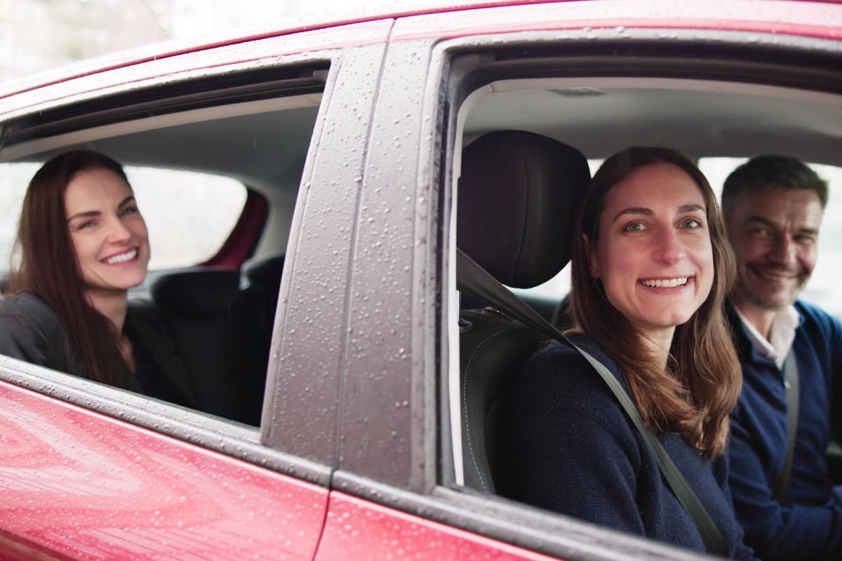 photo of coworkers carpooling