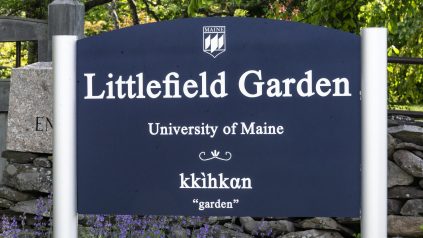 A photo of the sign by Littlefield Garden