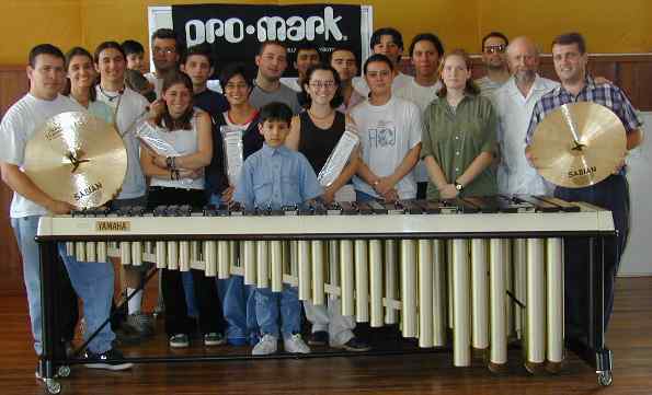 Group of students at the National Institute of Music clinic in Costa Rica