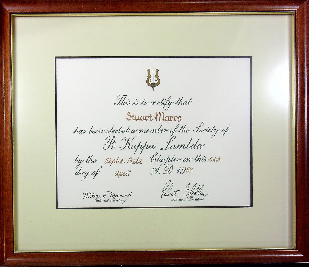 Pi Kappa Lambda membership