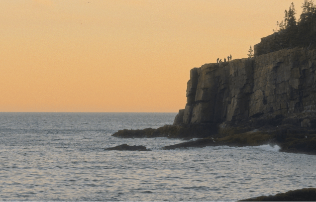 A photo of cliffs on the Maine coast