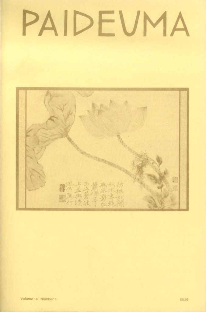 Thumbnail of cover for Paideuma volume 18.3