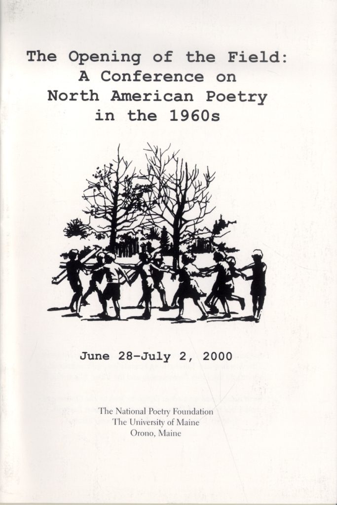 A scan of the cover for the conference The Opening of the Field: A Conference on North American Poetry in the 1960s