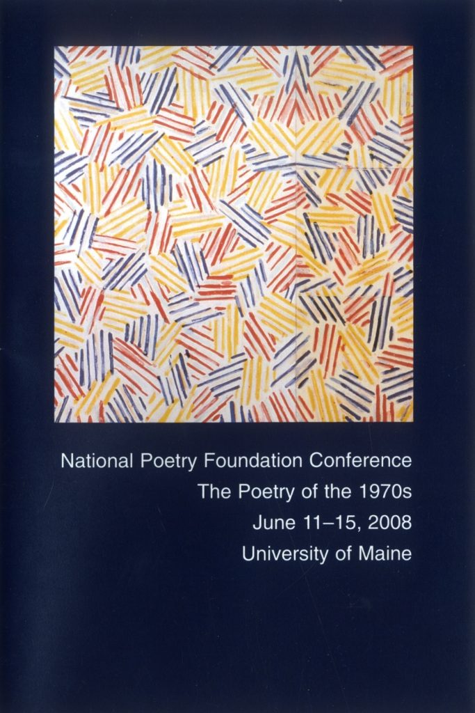 A scan of the cover for the conference The Poetry of the 1970s