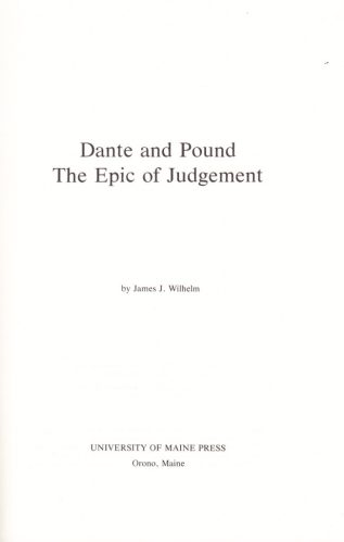 a white background with the title that reads "Dante and Pound: The Epic of Judgement" at it's center