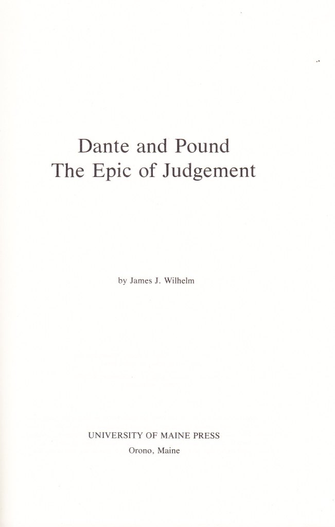 a white background with the title that reads "Dante and Pound: The Epic of Judgement" at it's center