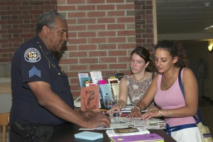 Sgt. Patterson at Community Policing booth in the Union