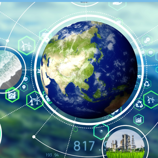 Globe with nature background