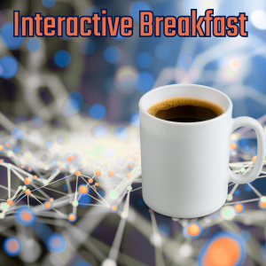 Coffee cup on a tech background