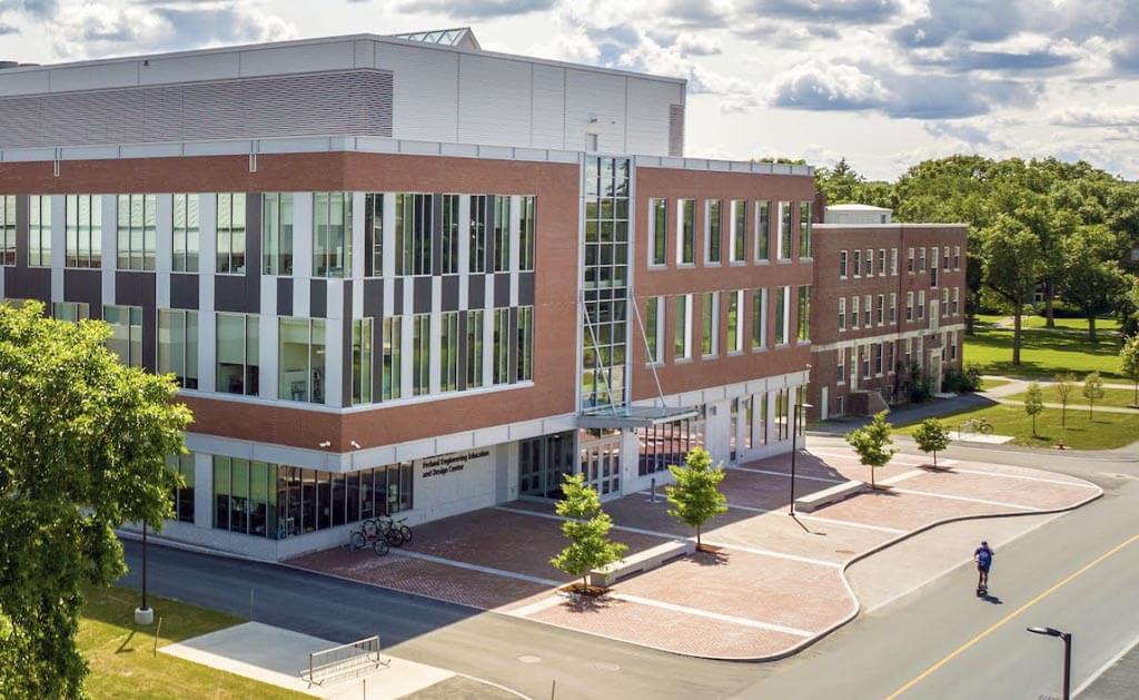 An aerial photo of UMaine's Ferland EEDC building