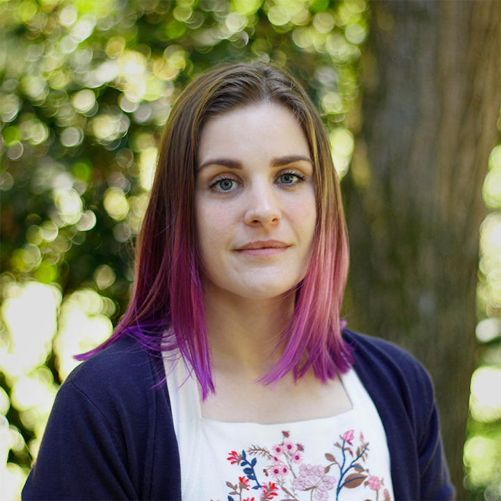 Catherine Babecki against a forest background