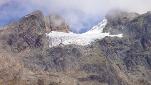 A photo of a mountain glacier