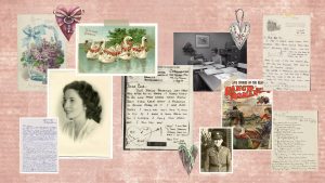 A collage of images and letters from the love letter collection