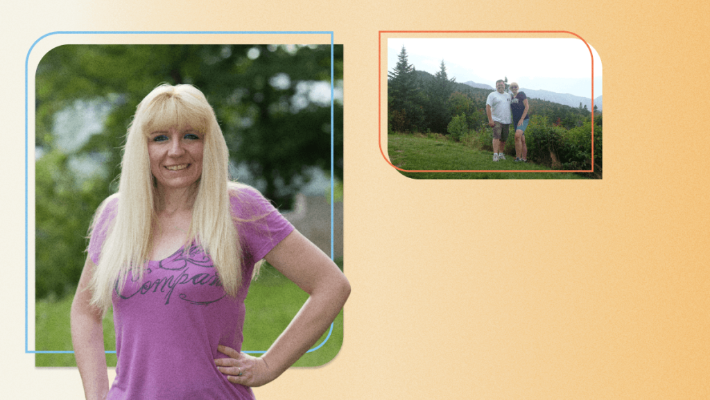 A collage of images featuring Dori Leadbetter