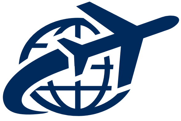 Plane flying around the globe icon