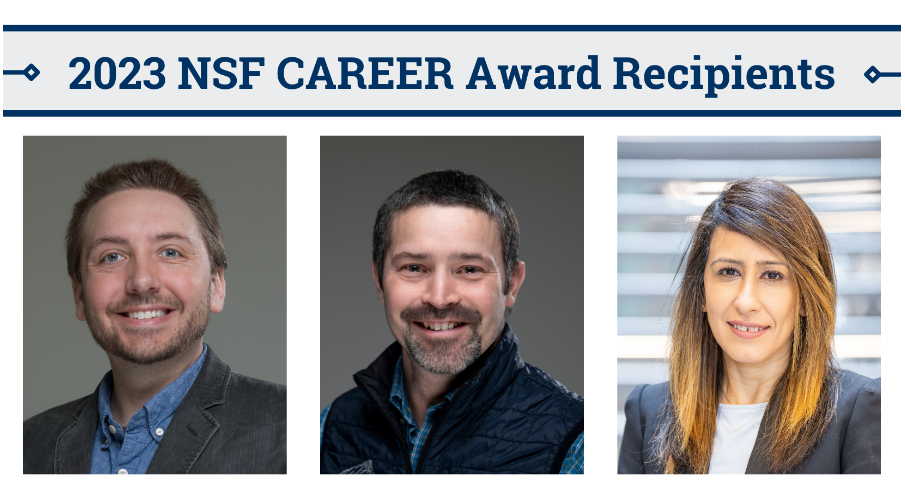 3 pictures of NSF Career Recipients 2023