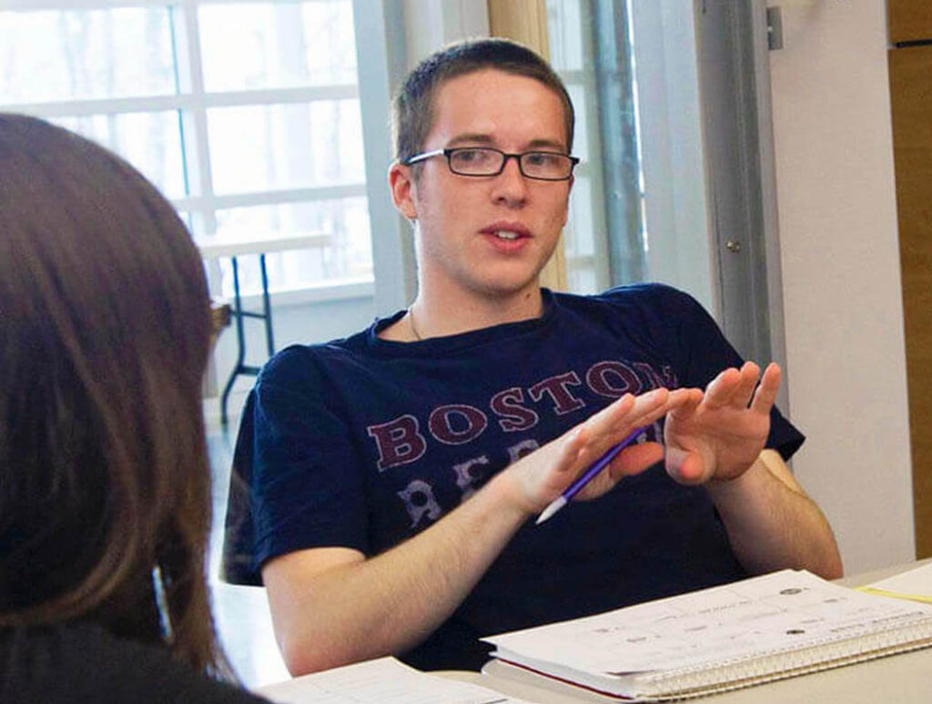 Students in an innovation engineering class