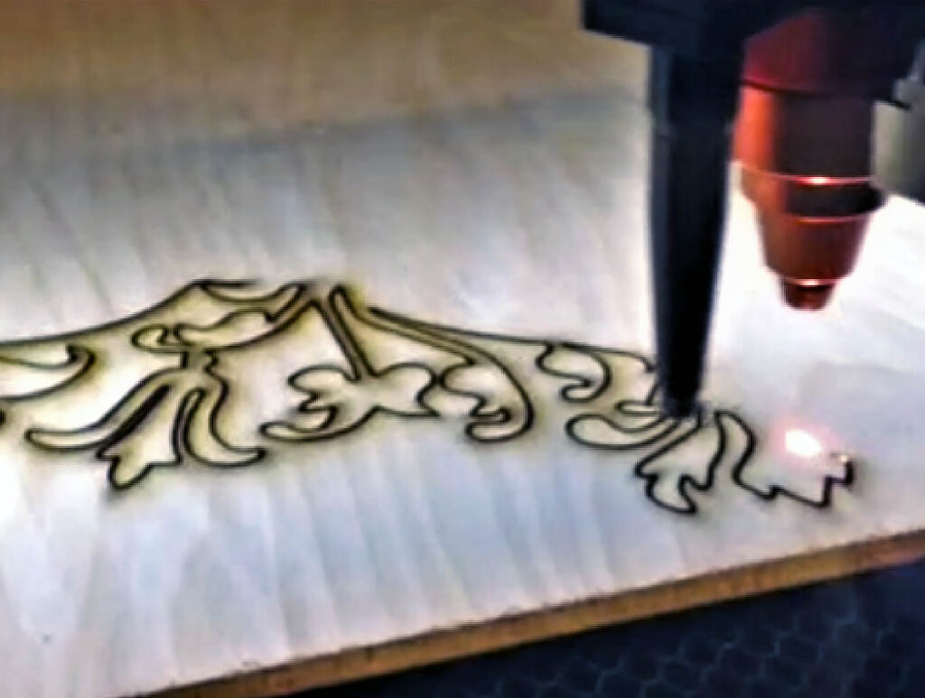 Laser cutting in wood