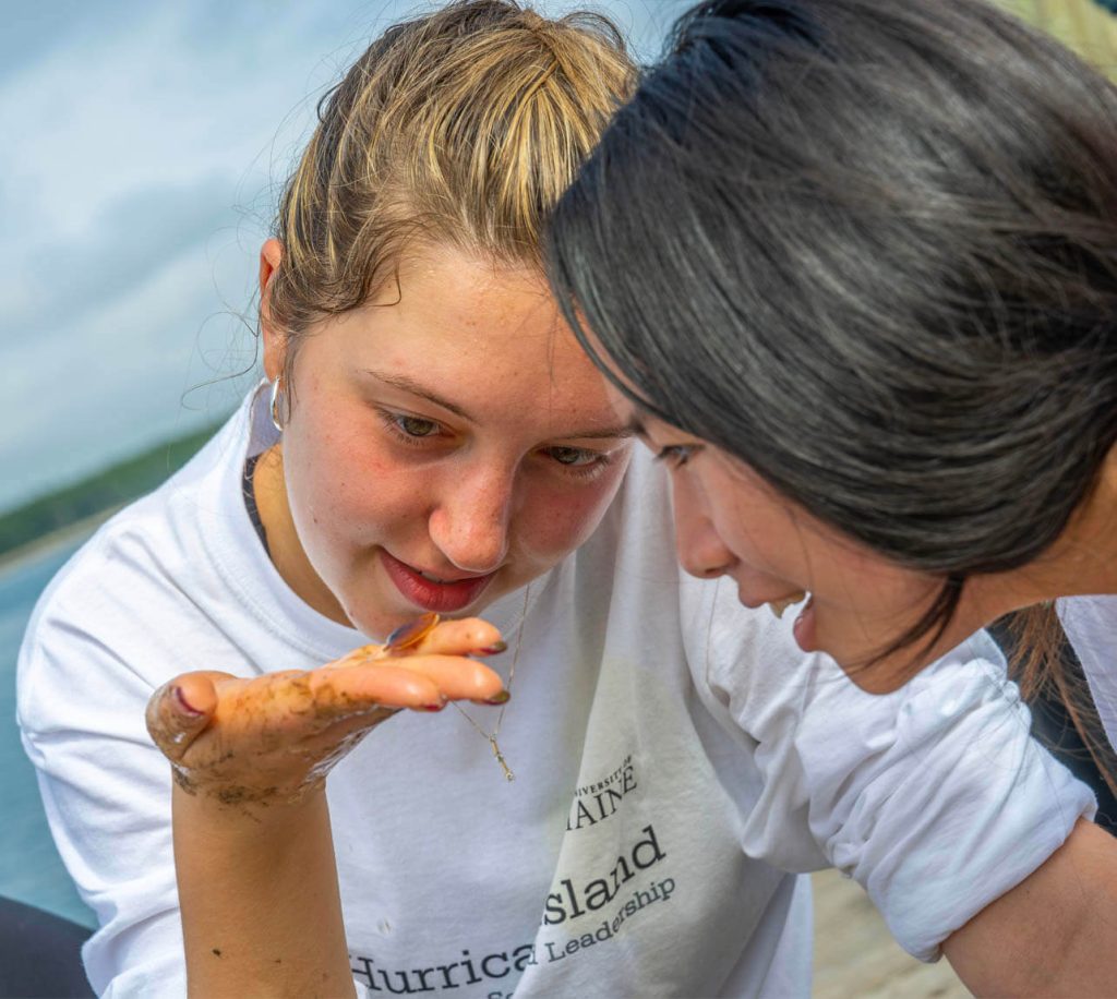 A photo of students on the coast of Maine