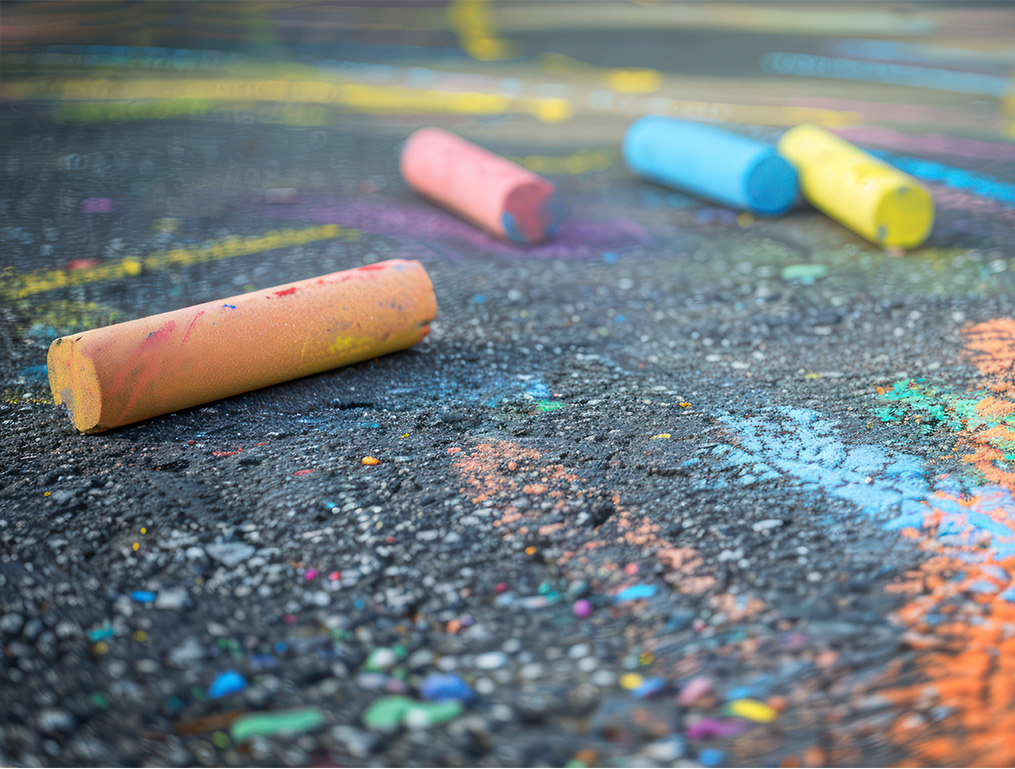 A stock photo of chalk on asphalt