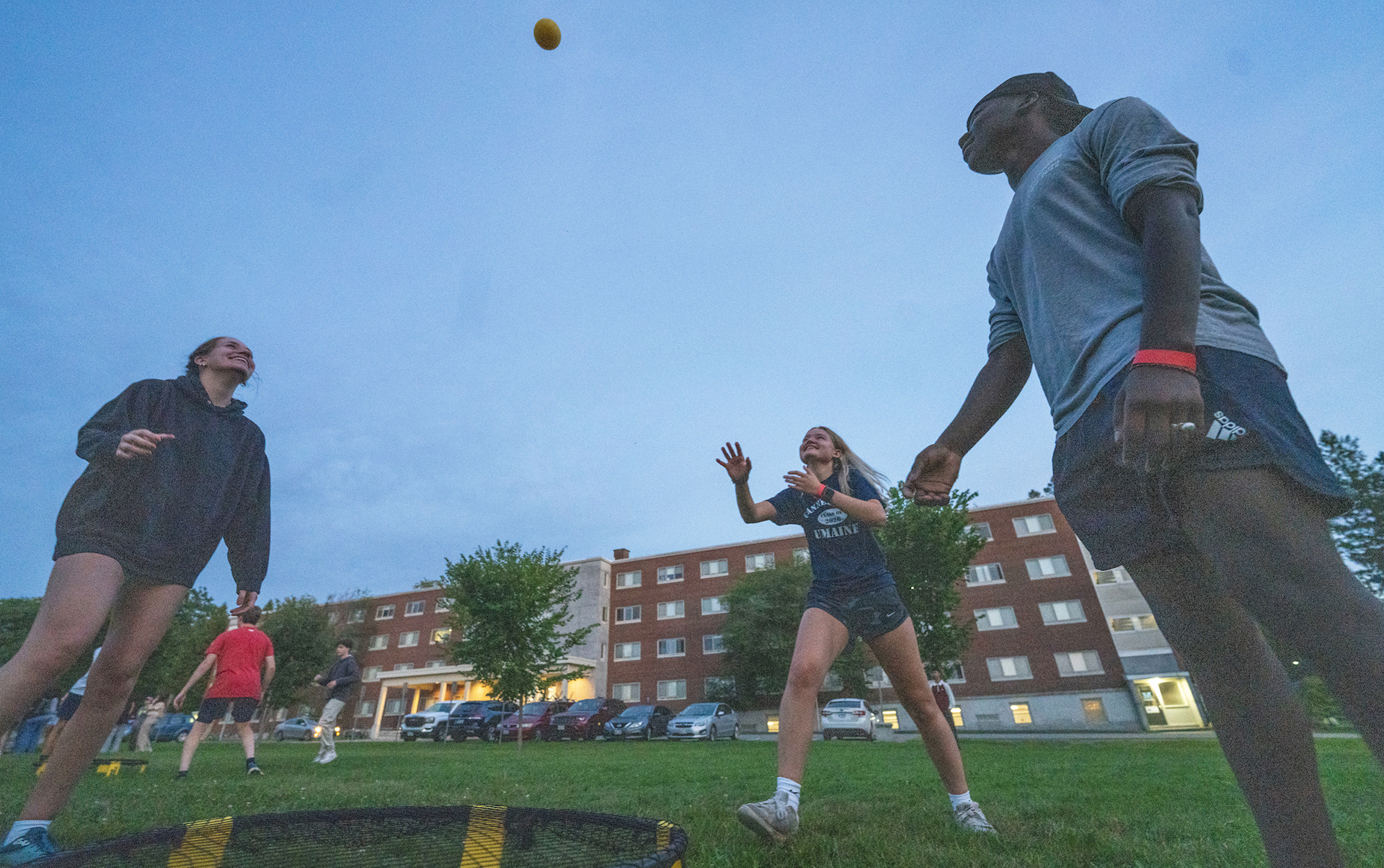 A photo of students playing an outdoor game