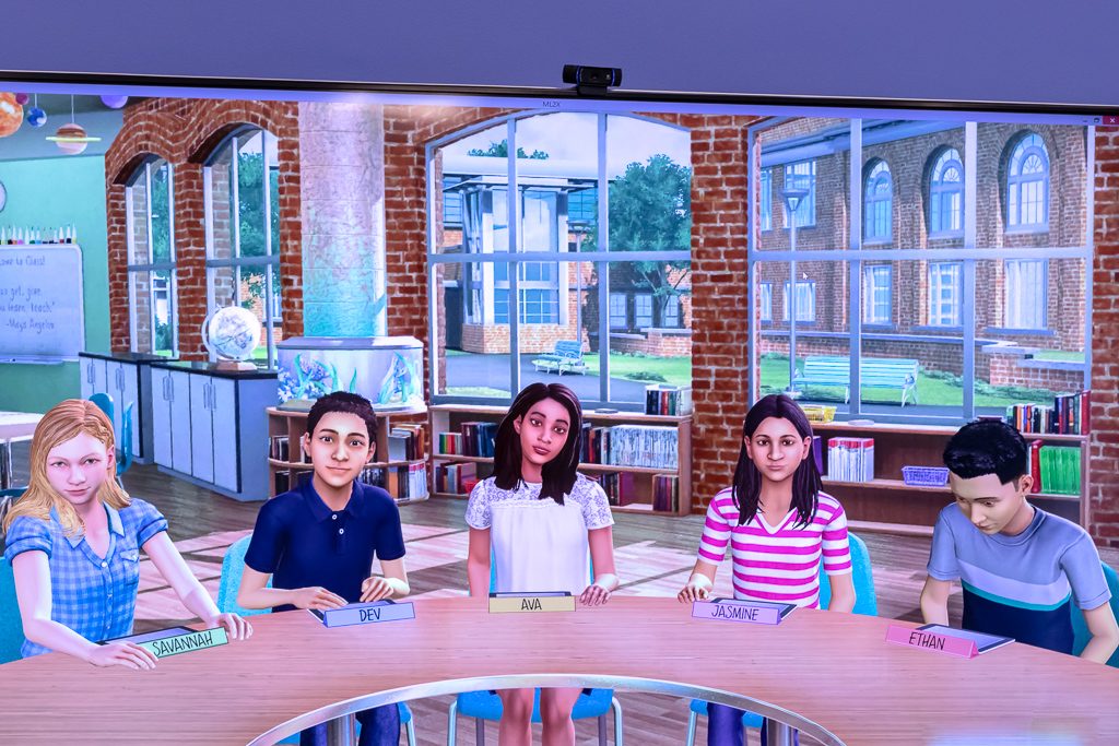 Virtual-Reality student avatars in a TeachLivE session
