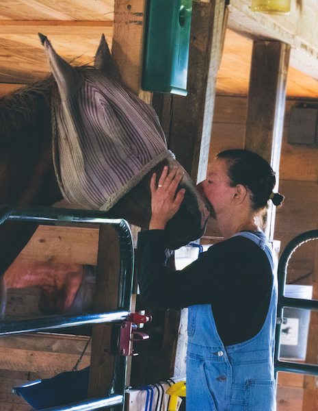DePoy at work at her horse farm in Newburgh, Maine.