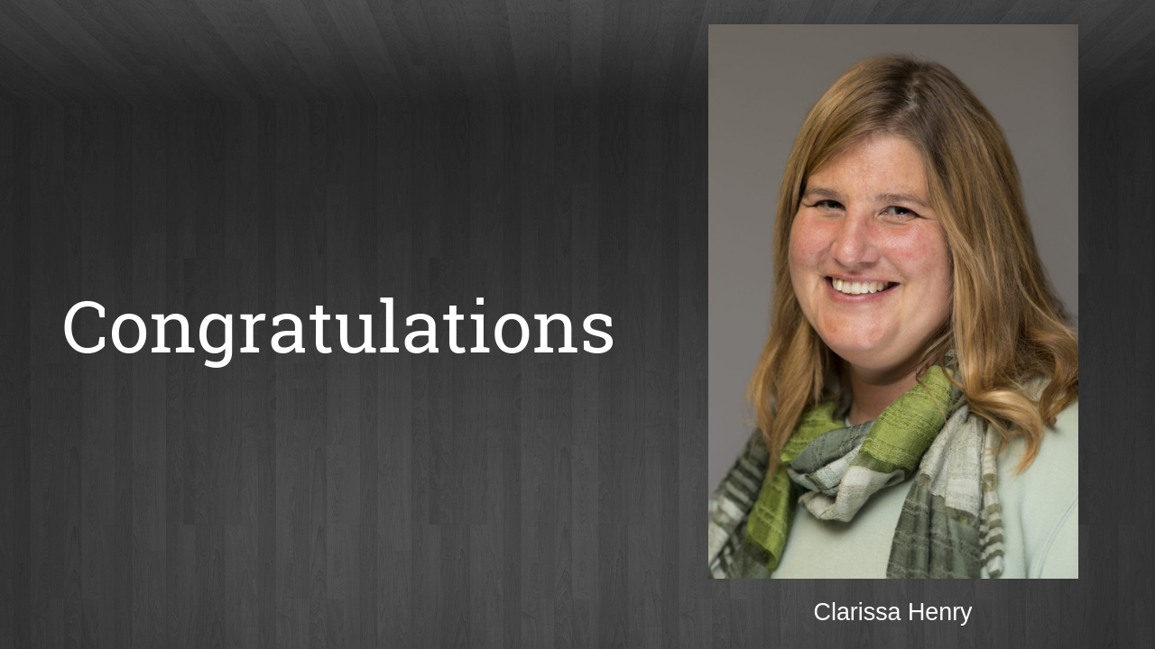 Congratulations to Clarissa Henry