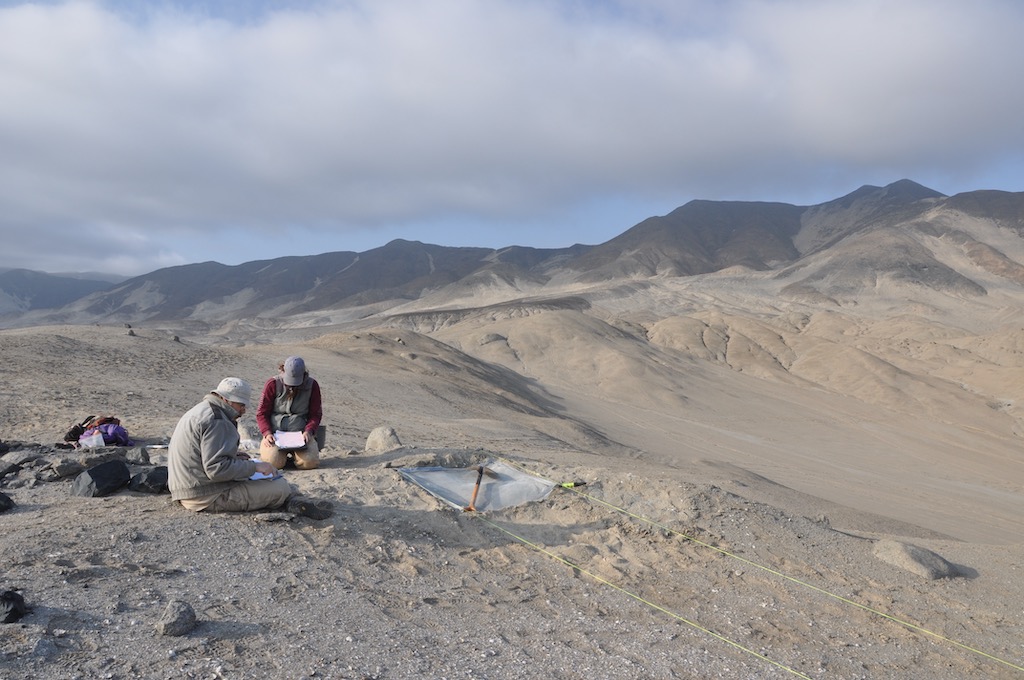 Dan Sandweiss and Emily Blackwood at the Ostra Collecting Site in Peru.