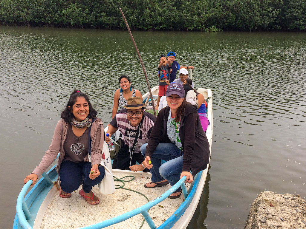 Christine Beitl on boat in Ecuador