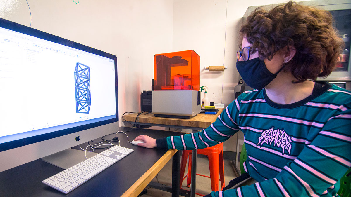 Portrait of student working in lab