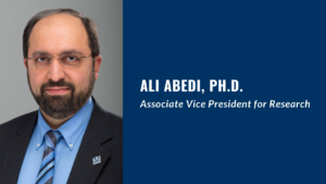 portrait and graphic of ali abedi