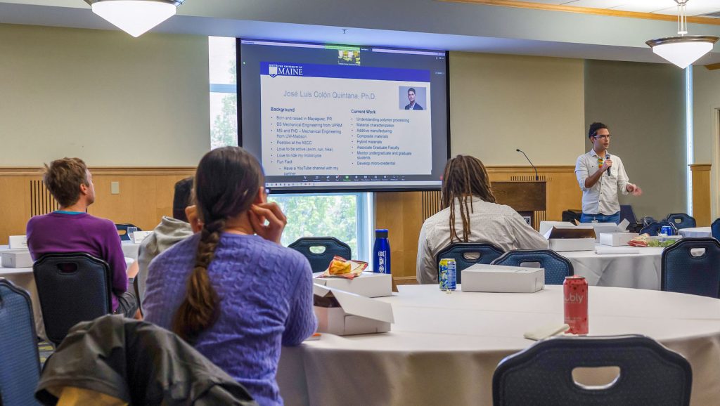 photo of speaker giving presentation