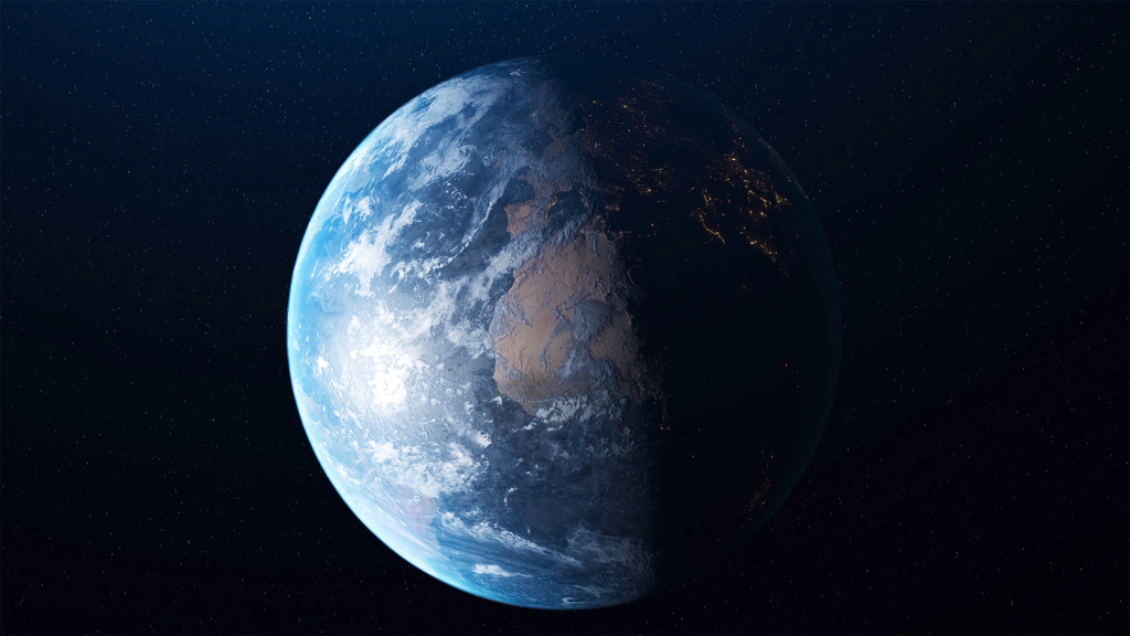 A photo of planet Earth from outer space