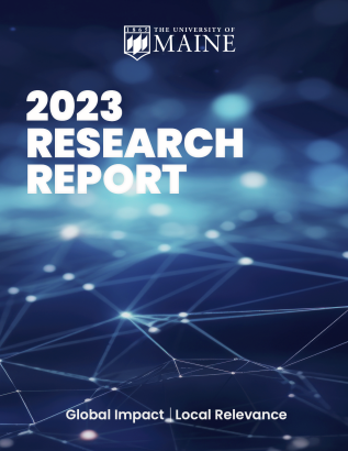 The cover of UMaine's 2023 Research Report